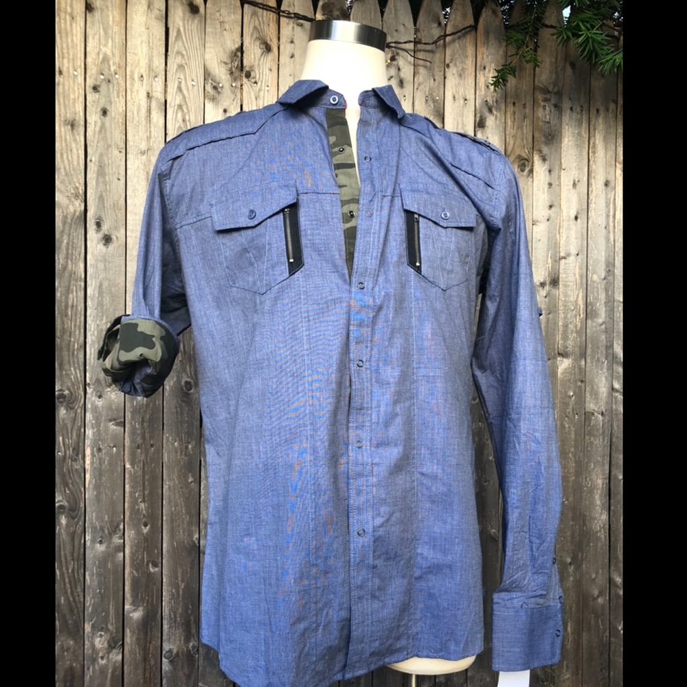 Sovereign Code shirt camouflage cuff & snaps  XXL